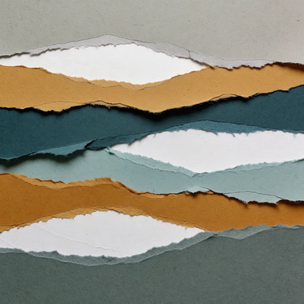 Torn paper layers