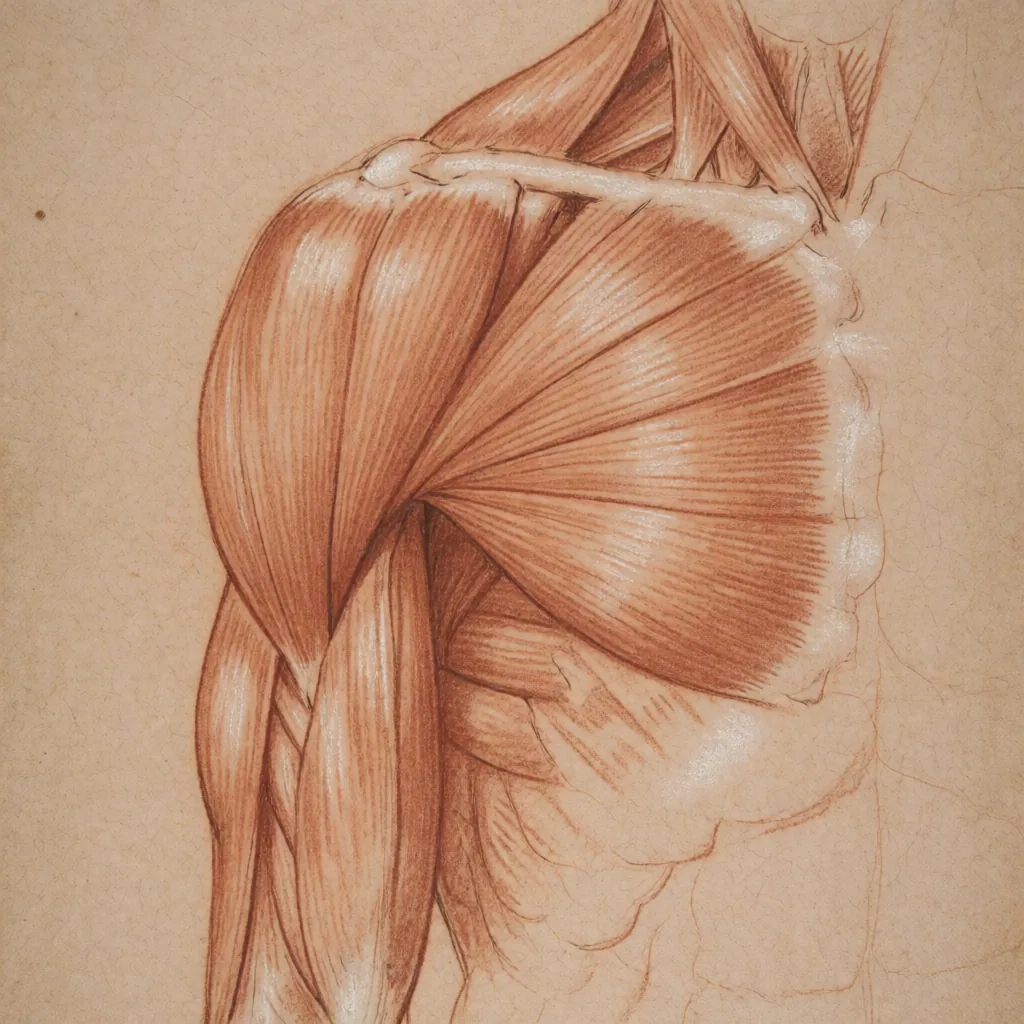 Muscle study, red chalk
