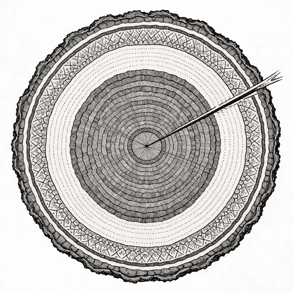 Cross-section, tree trunk