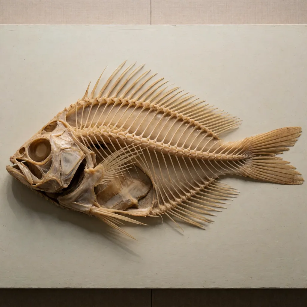 Fish skeleton, prepared