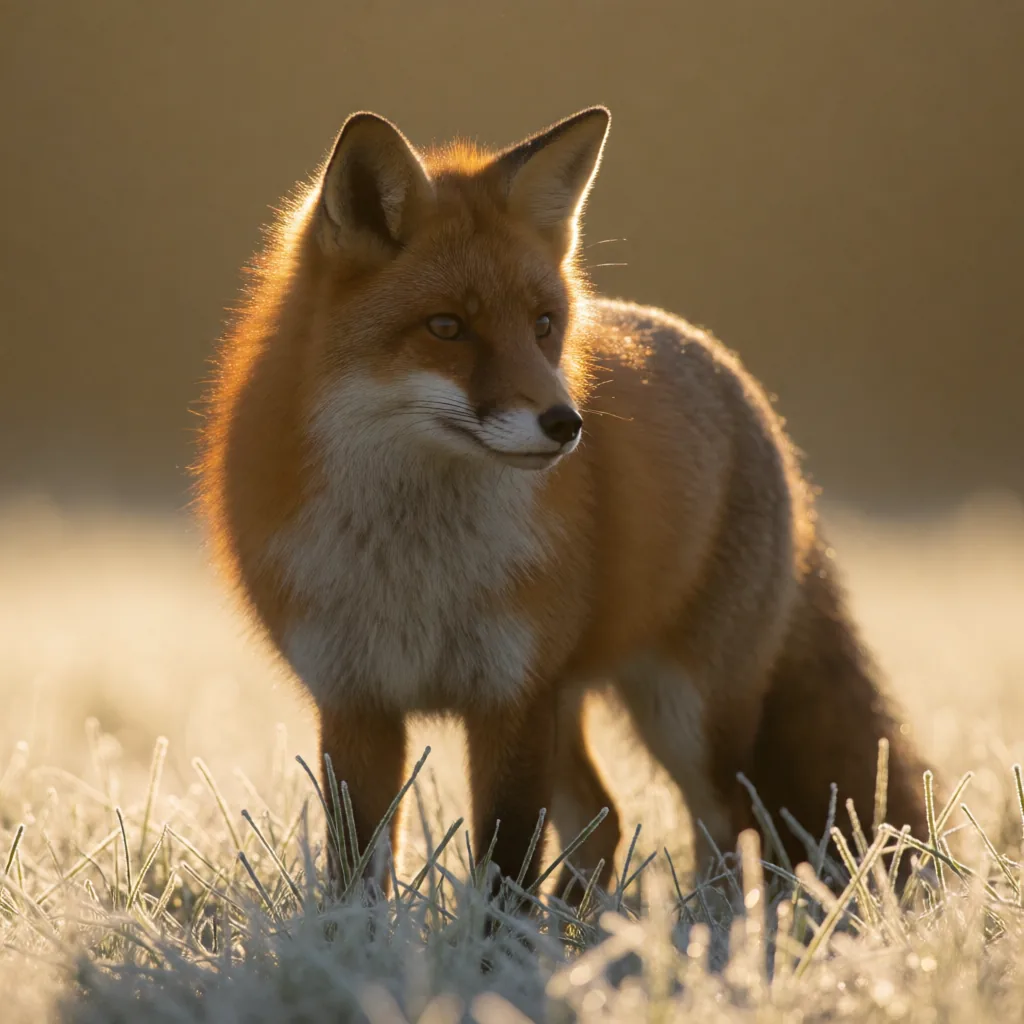 Red fox in frost