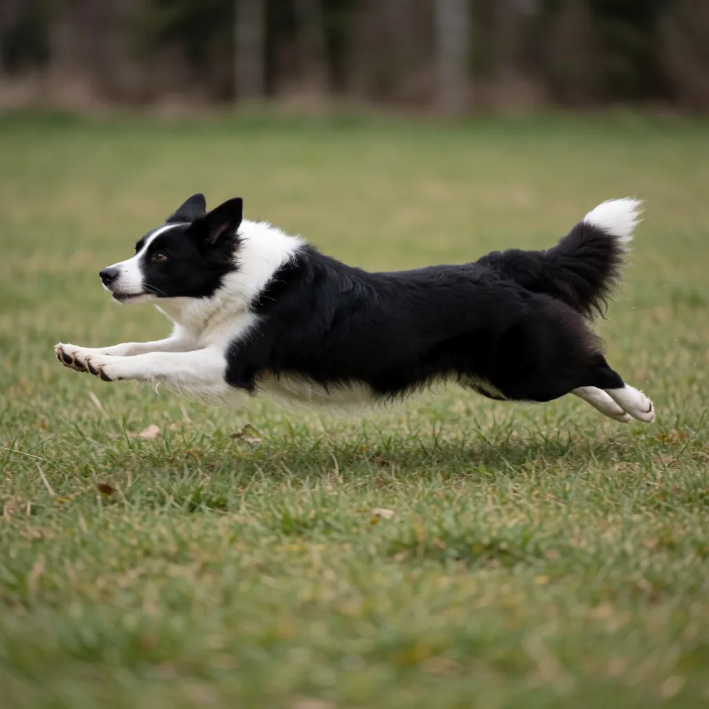 Border collie mid-run