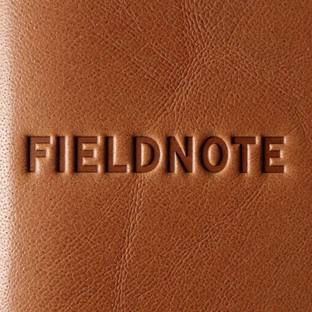 Embossed logo on leather