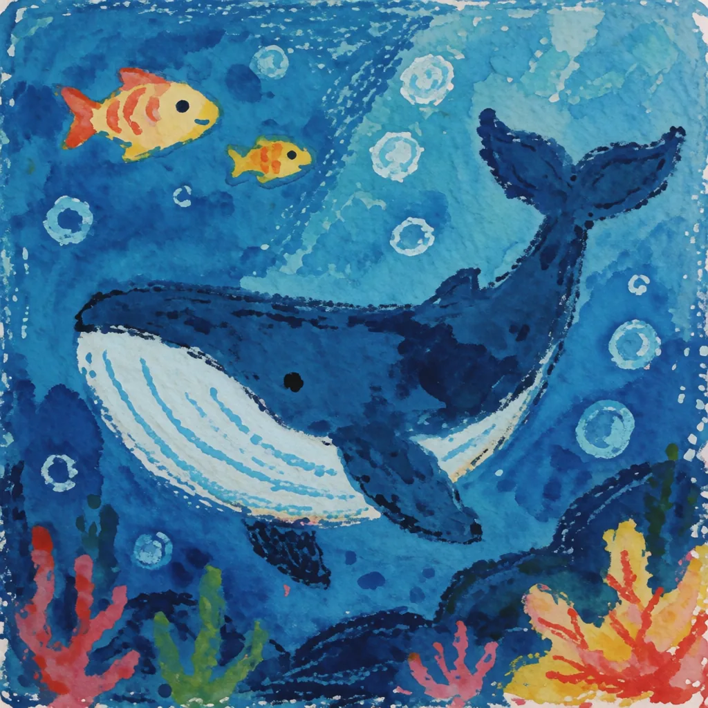 Crayon resist, underwater