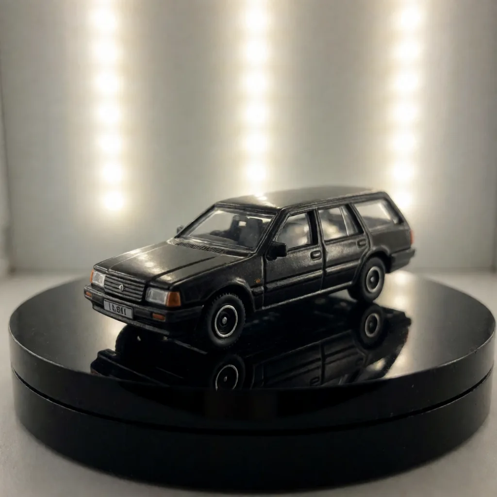Die-cast model on turntable