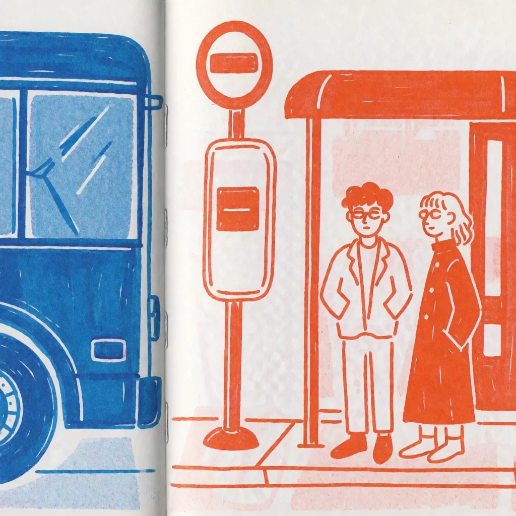 Risograph zine spread