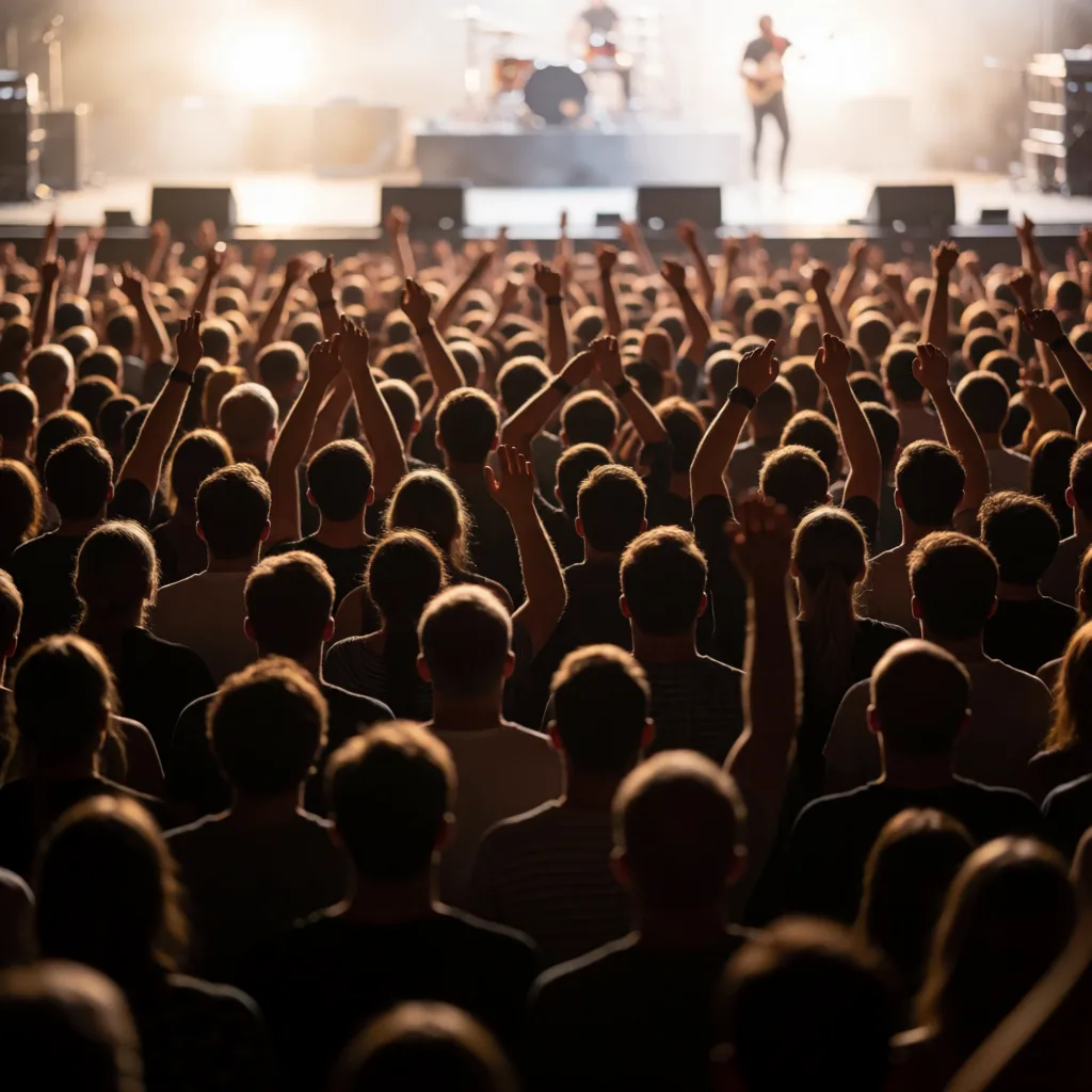 Concert crowd from behind