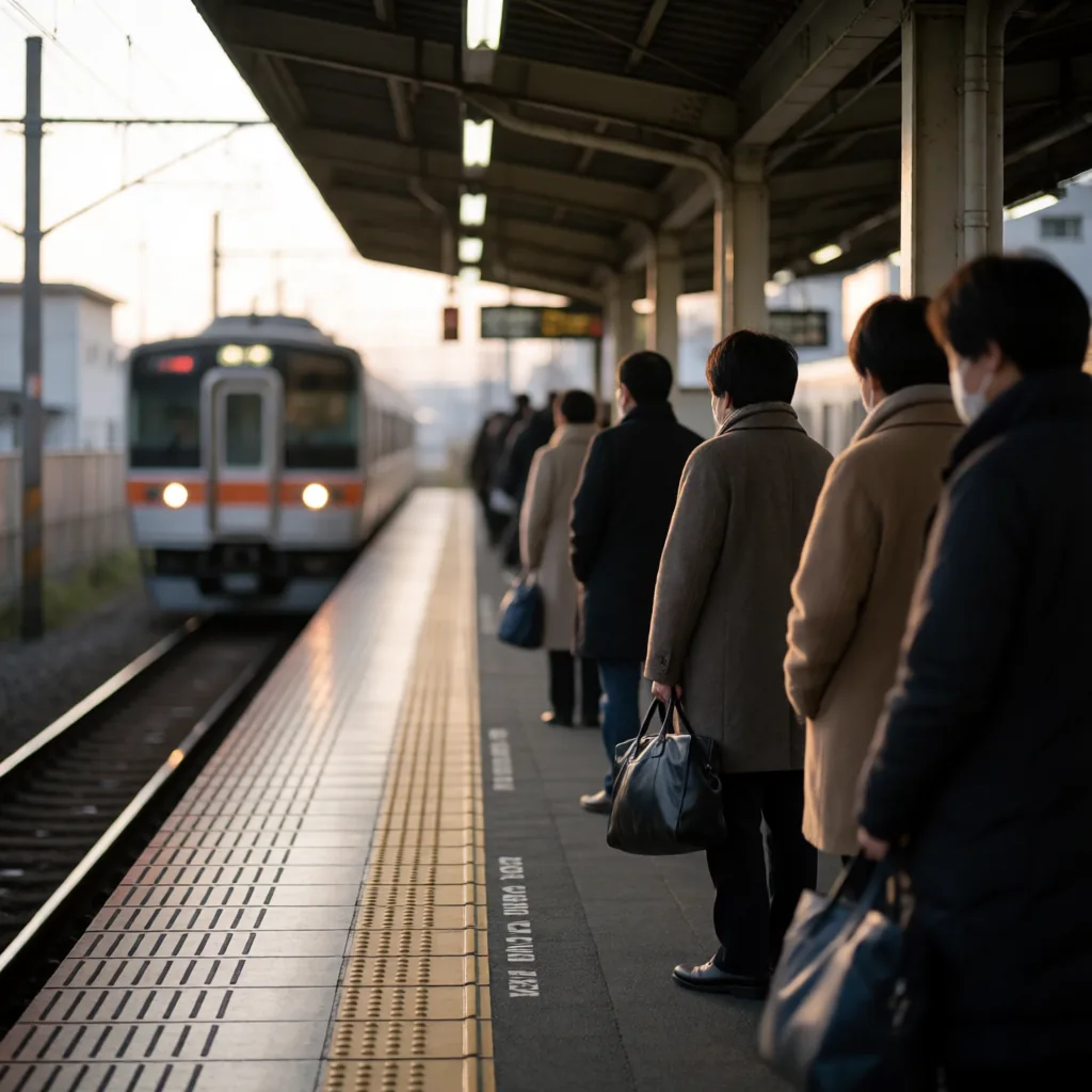 Commuters on a platform