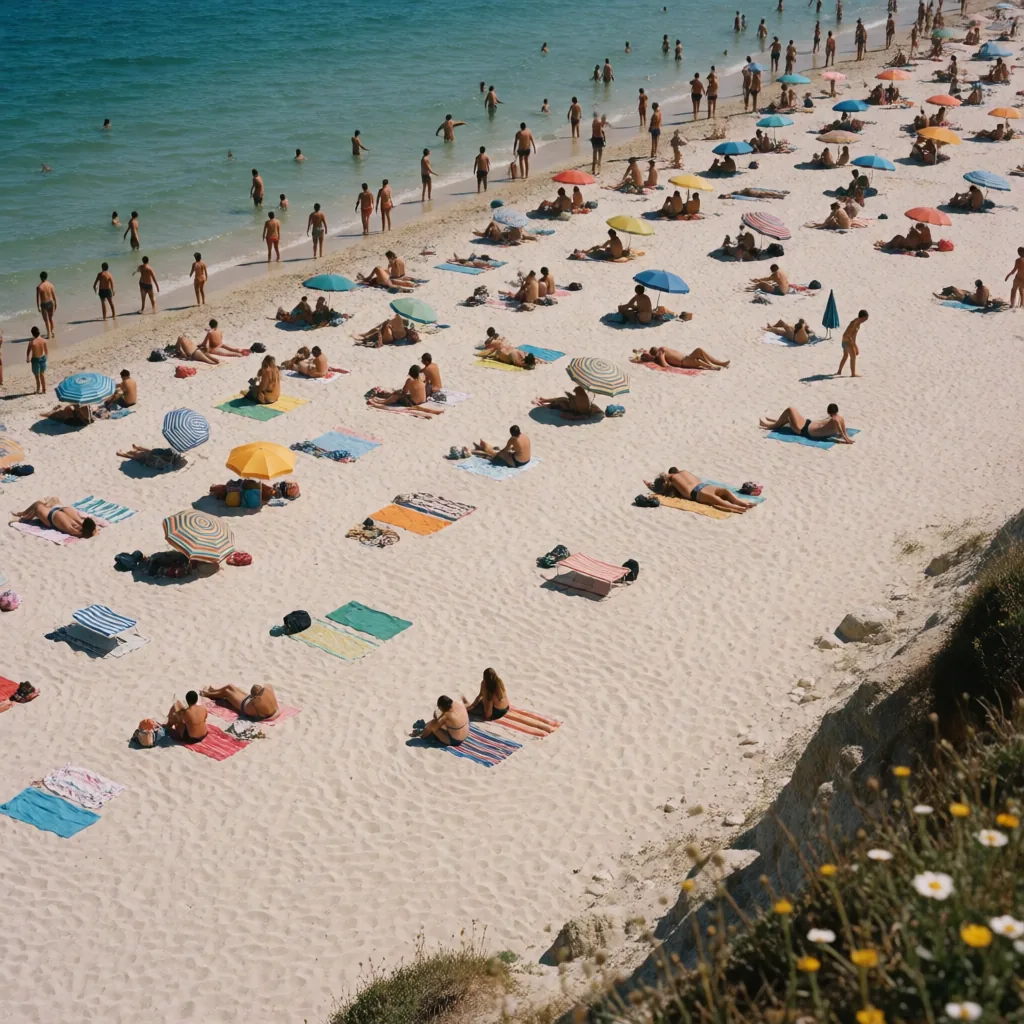 Beach on a hot day