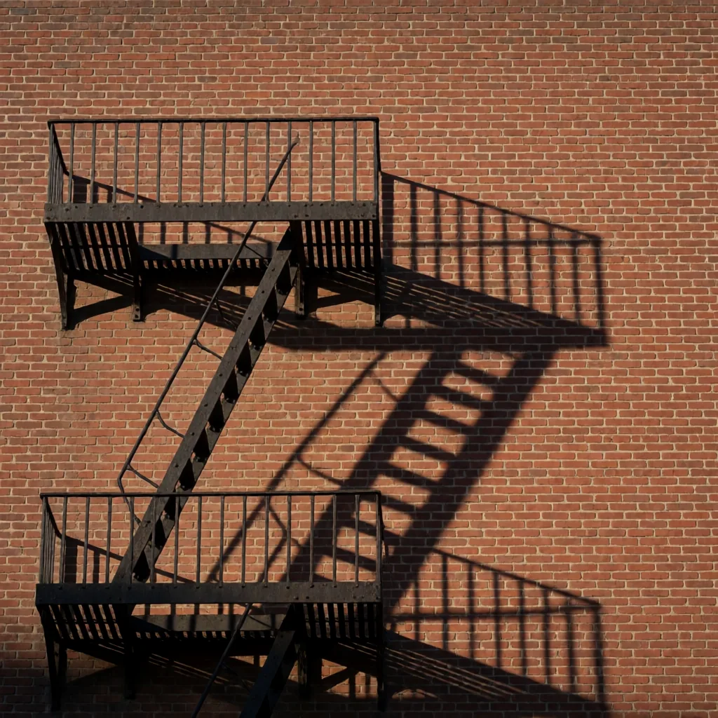 Fire escape shadows