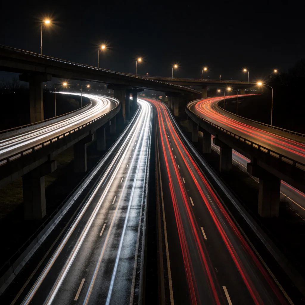 Angle: asked for straight down on an interchange, returned a view from bridge height