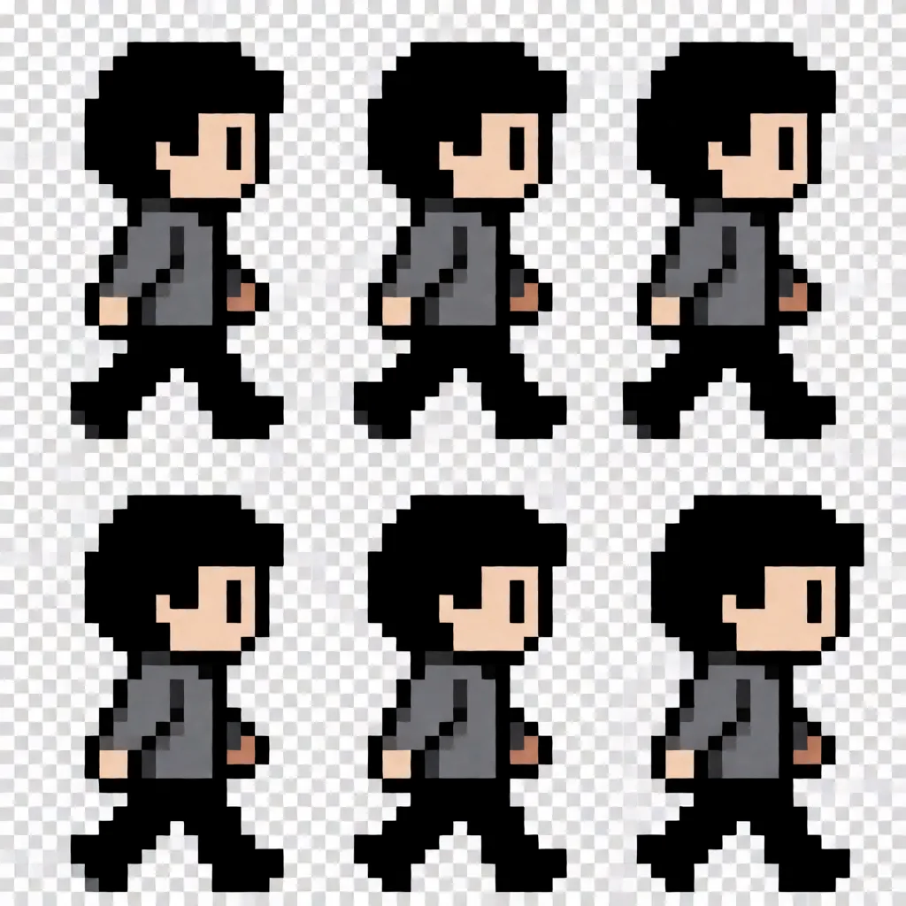 Animation: a four-frame walk cycle came back as six identical frames in the same pose
