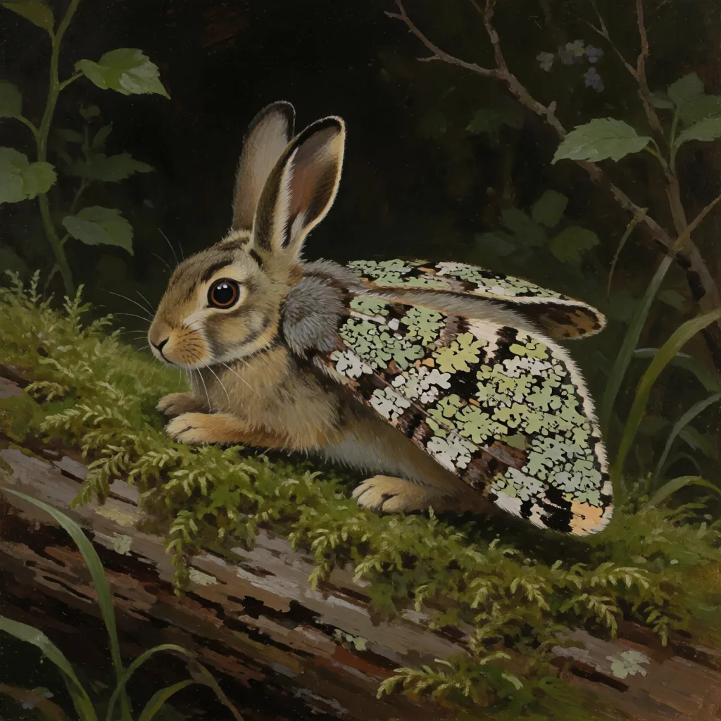 Moth-winged creature at rest