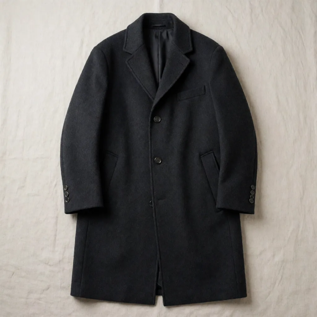 Wool coat flat lay