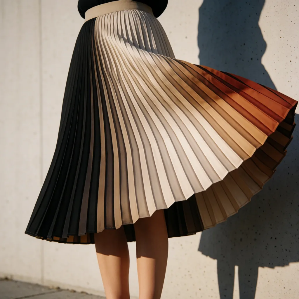 Pleated skirt, wind