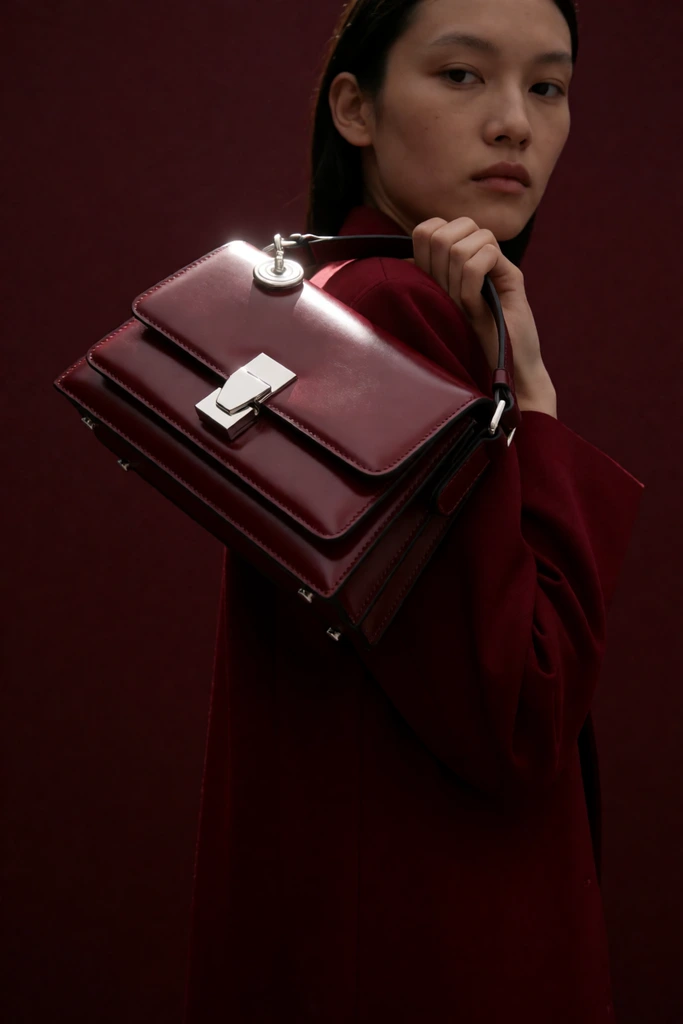 Oxblood handbag campaign