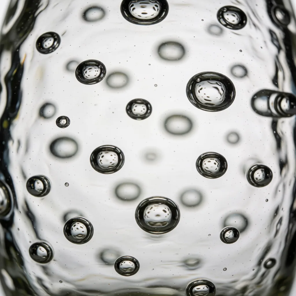 Bubbles in blown glass