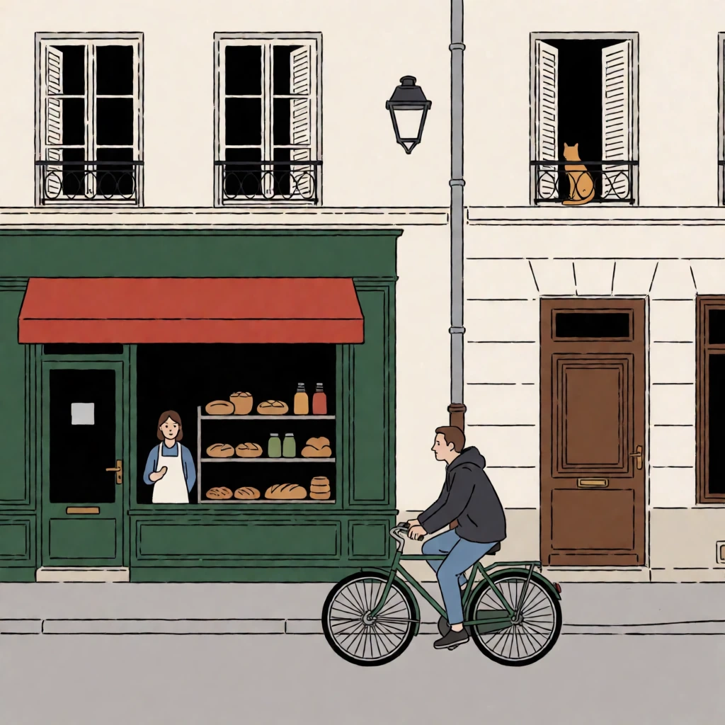 Ligne claire street scene