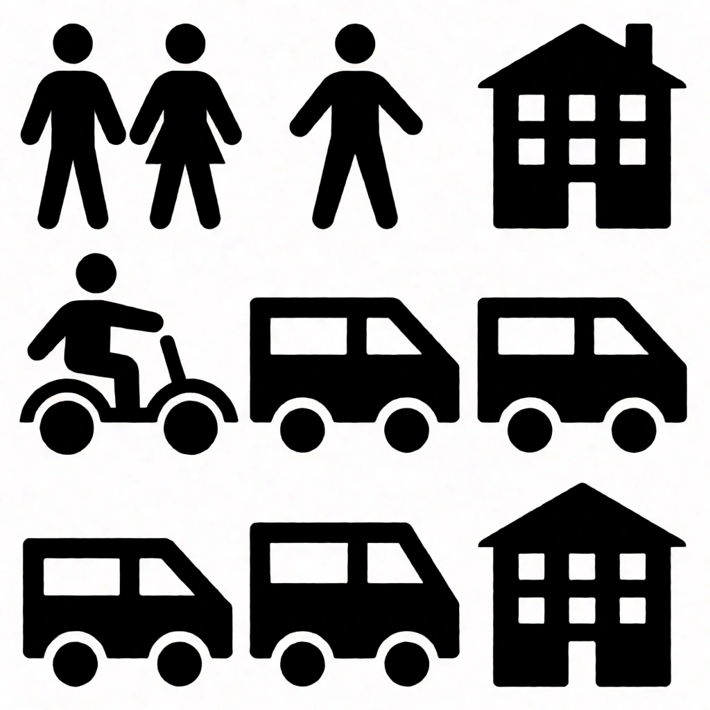 Isotype-style pictogram set