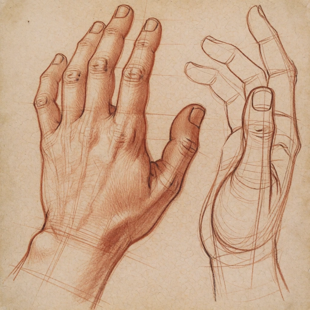 Anatomical study, red chalk