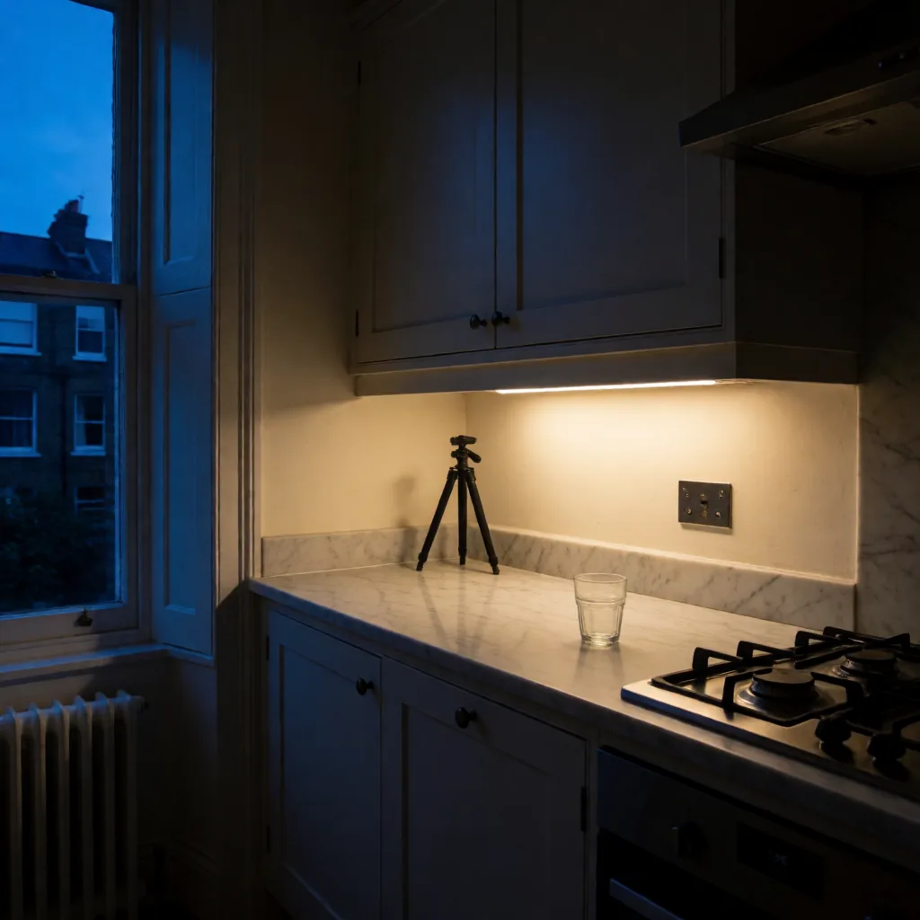 Kitchen at blue hour
