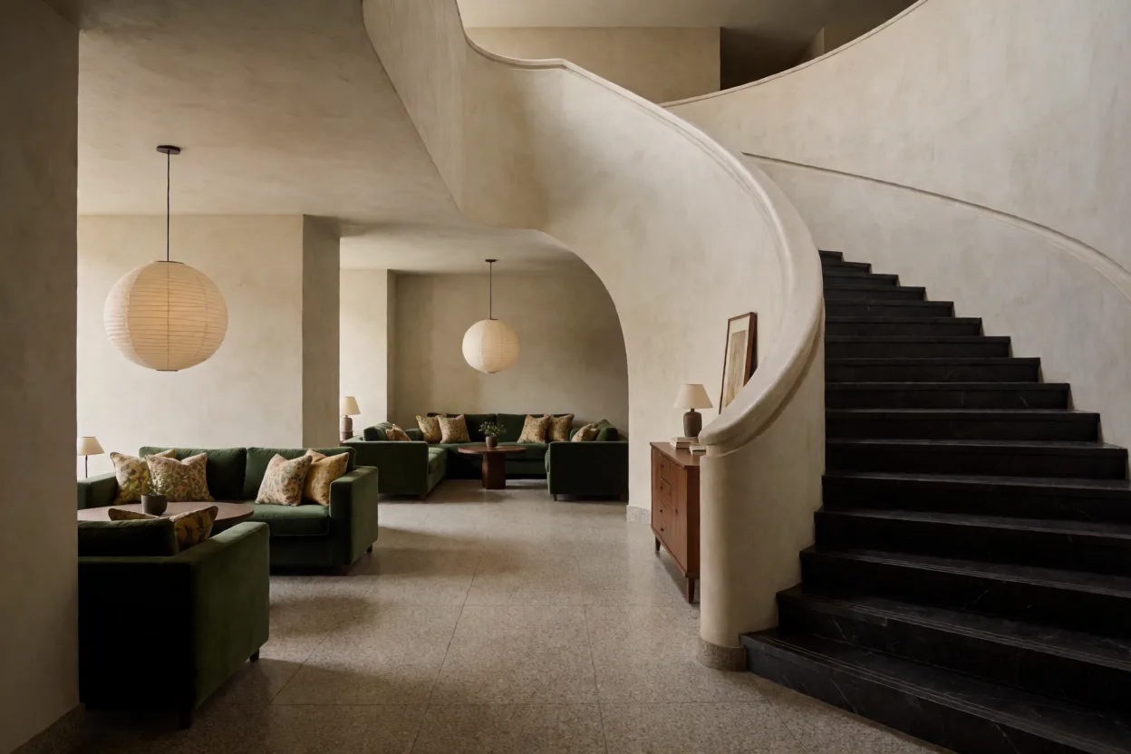 Plaster stair hotel lobby
