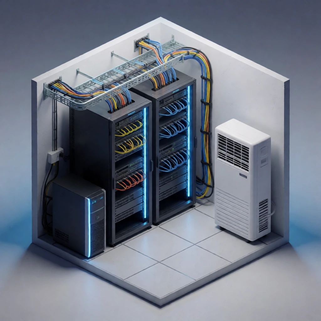Isometric server room