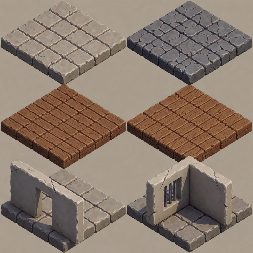 Game asset, modular tiles