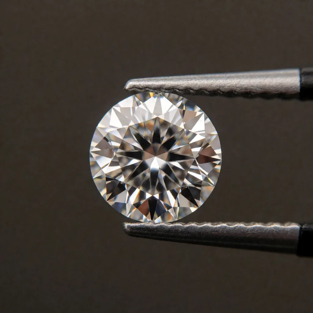 Diamond in tweezers