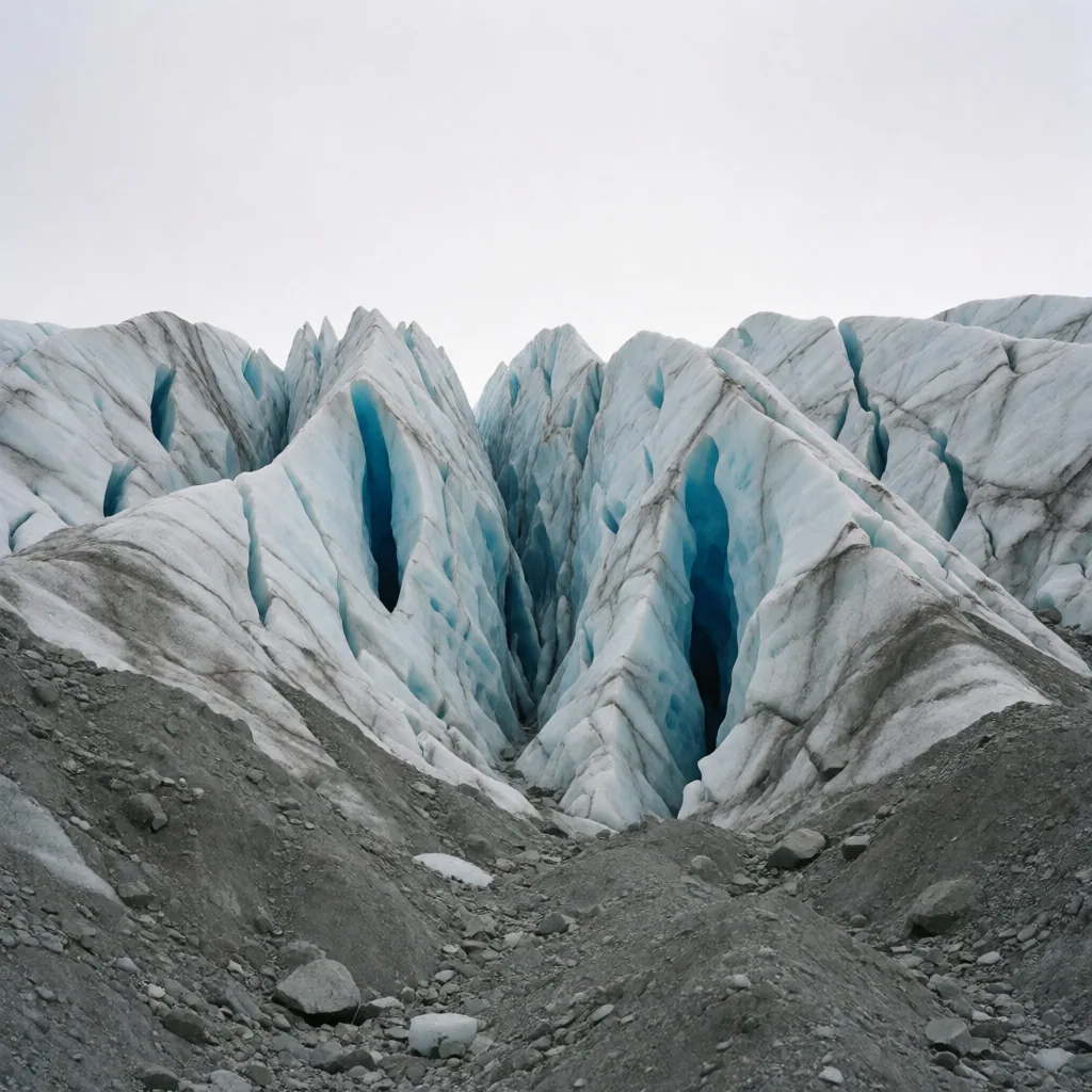 Glacier snout, cold light