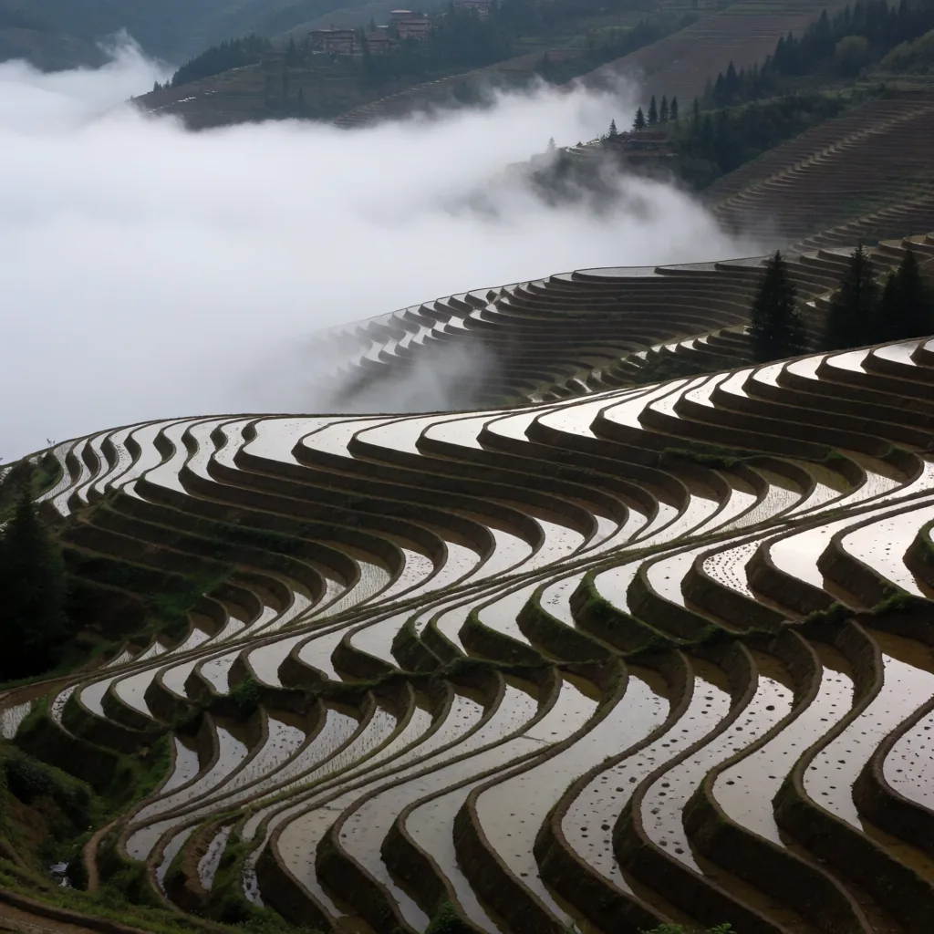 Rice terraces in cloud
