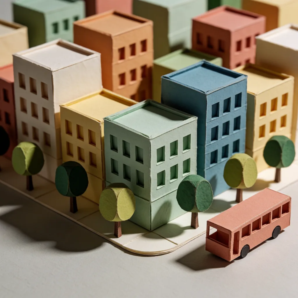 Paper-craft city block