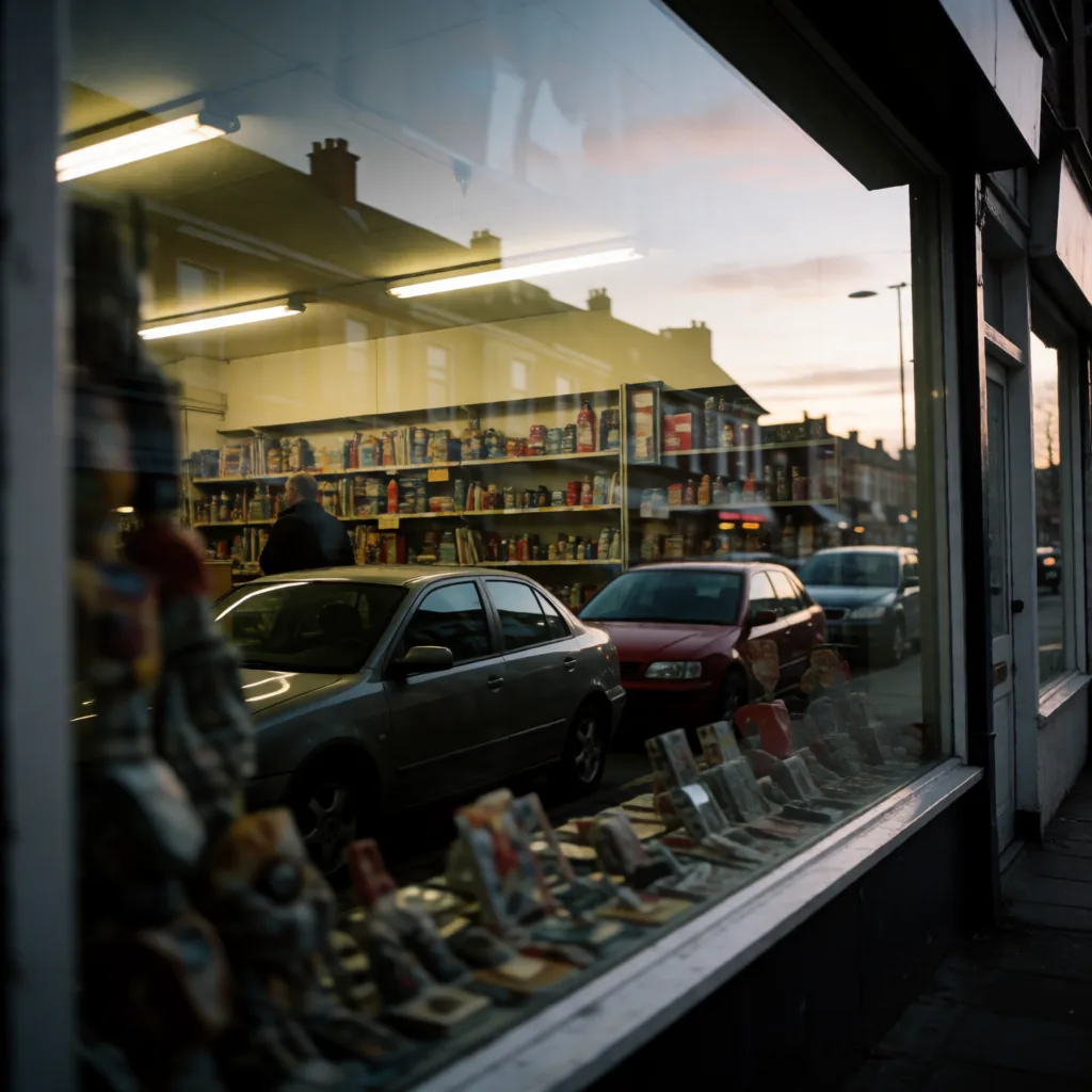 Shop window, two worlds