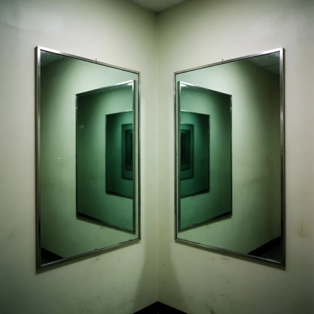 Facing mirrors, corridor