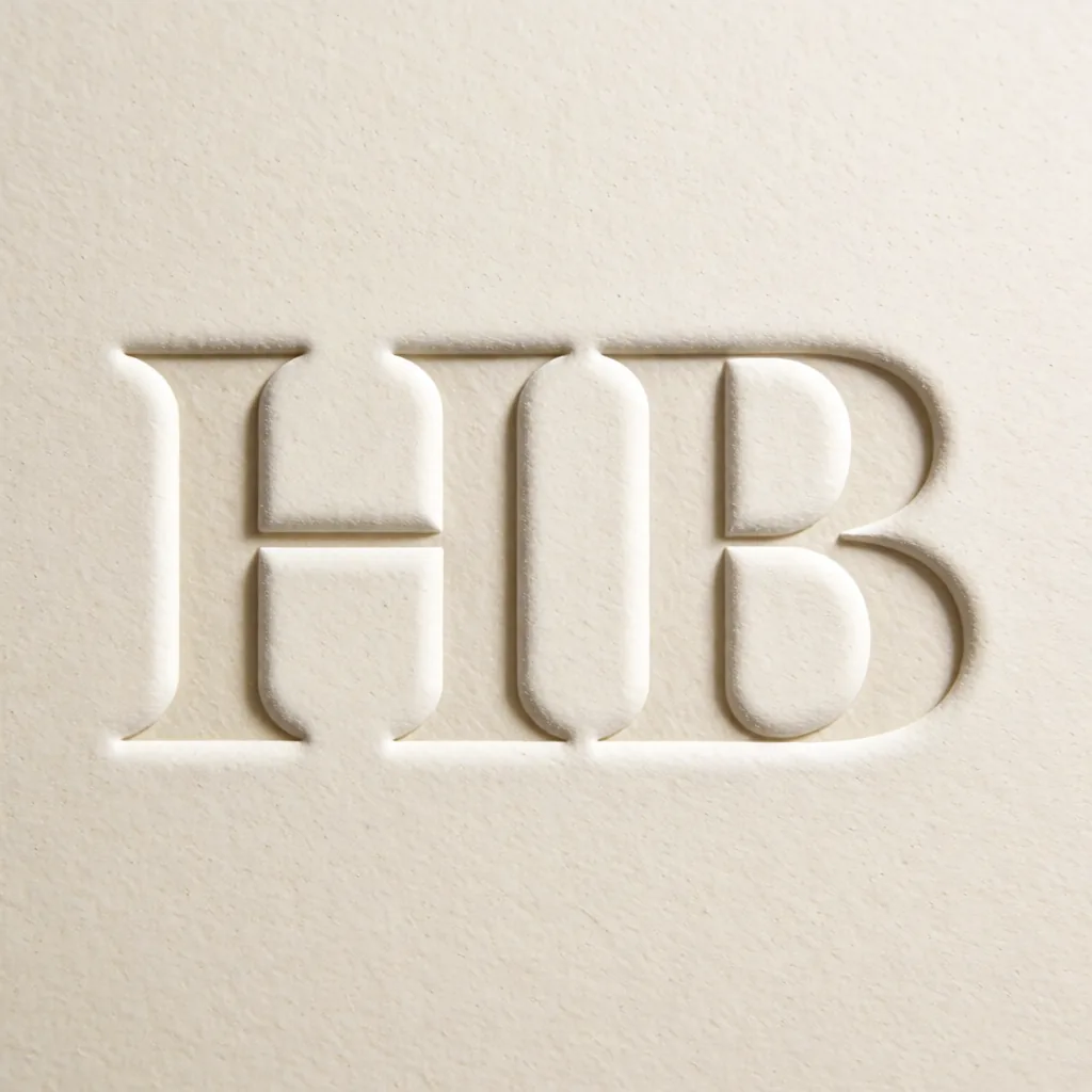 Monogram: HB embossed