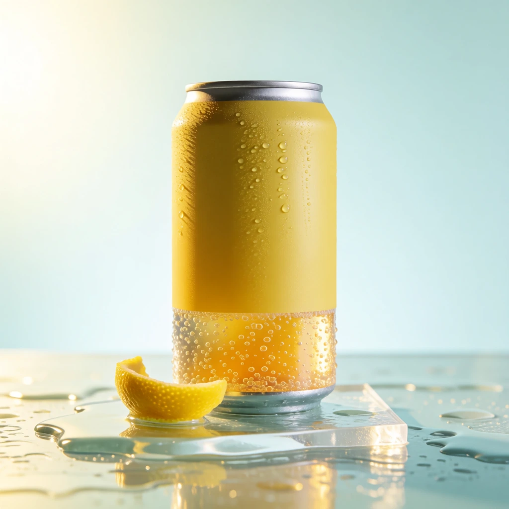 Citrus can on wet acrylic
