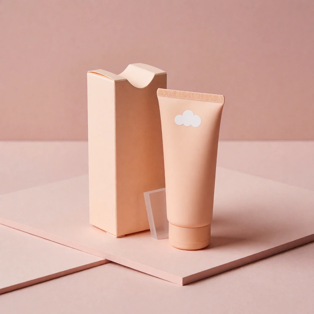 Peach skincare packaging set