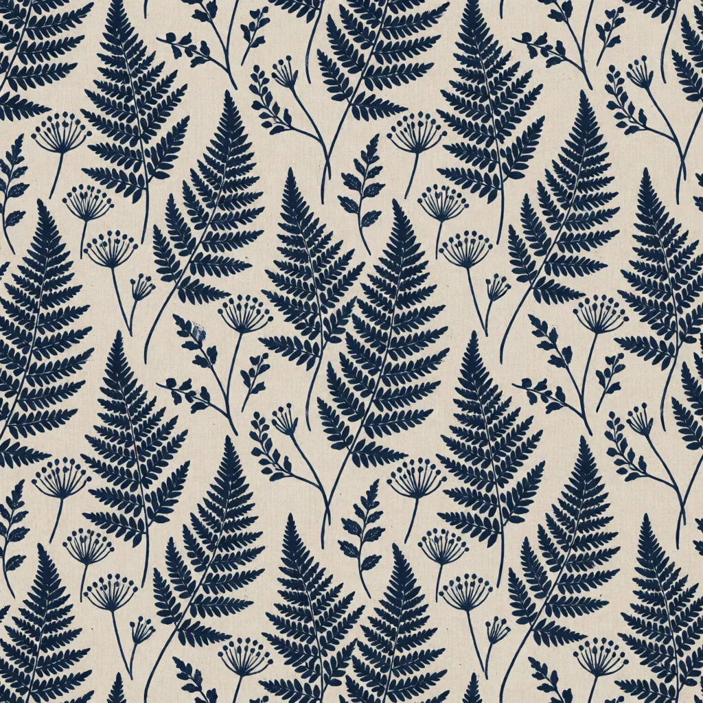 Botanical block print repeat
