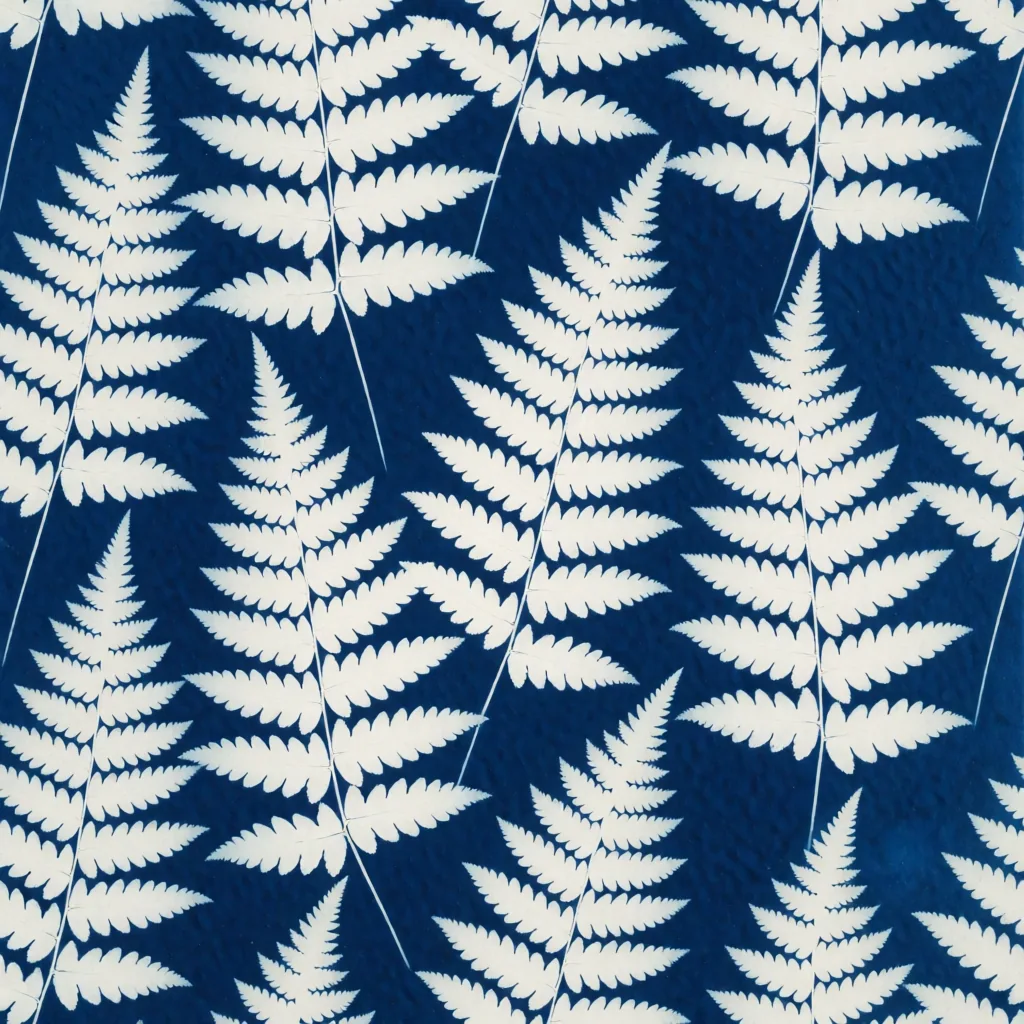 Cyanotype fern repeat
