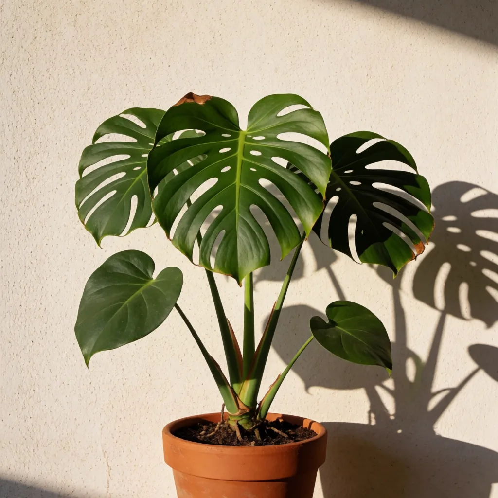 Monstera against a wall