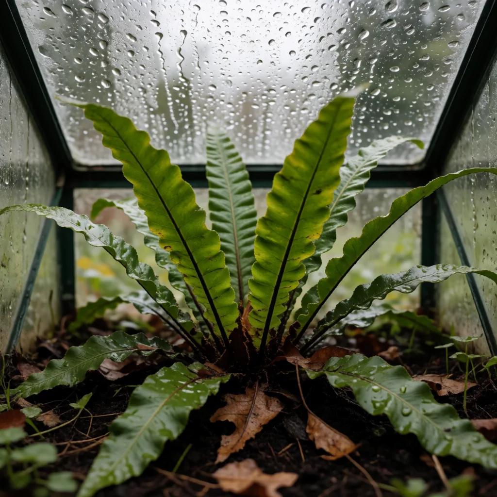 Fern in a cold frame