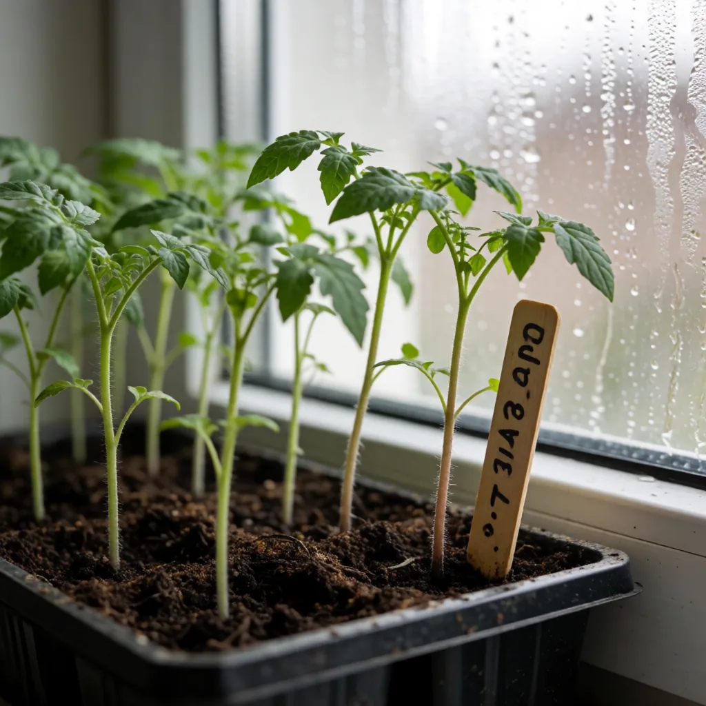 Seedlings under a window