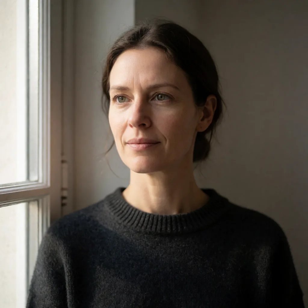 Window-light portrait, 85mm
