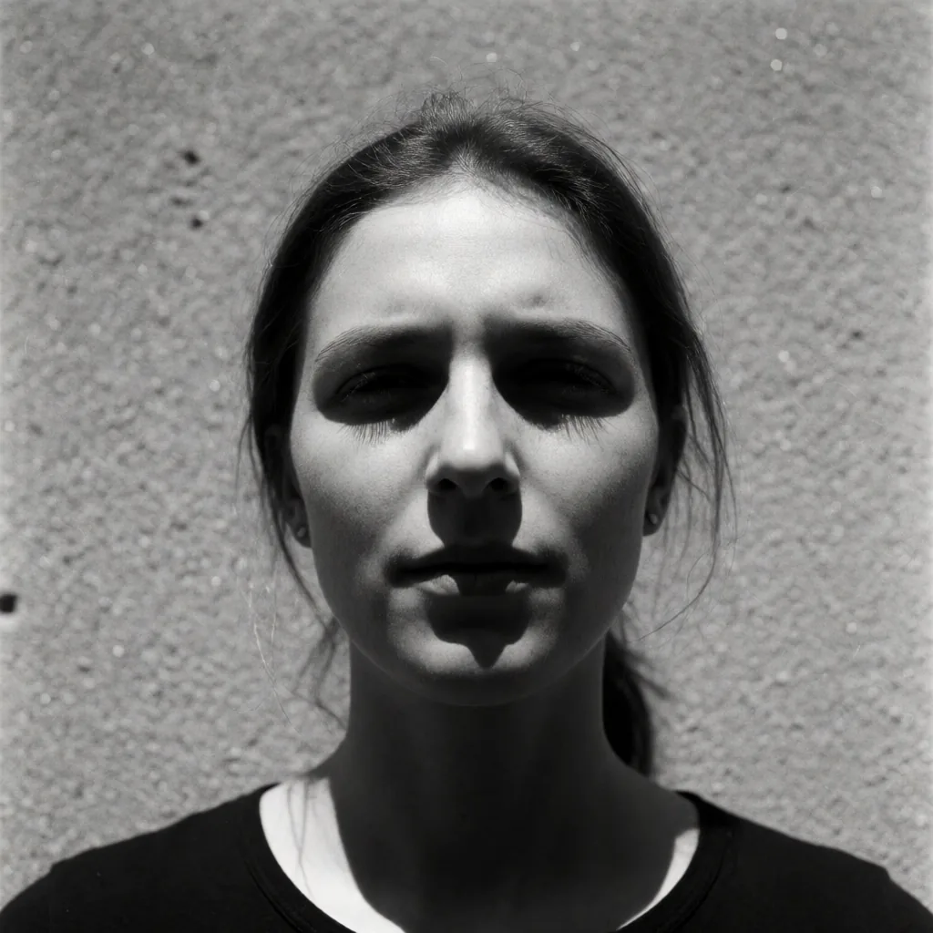 Black and white, harsh noon sun