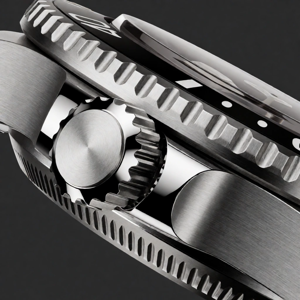 Watch macro, brushed steel