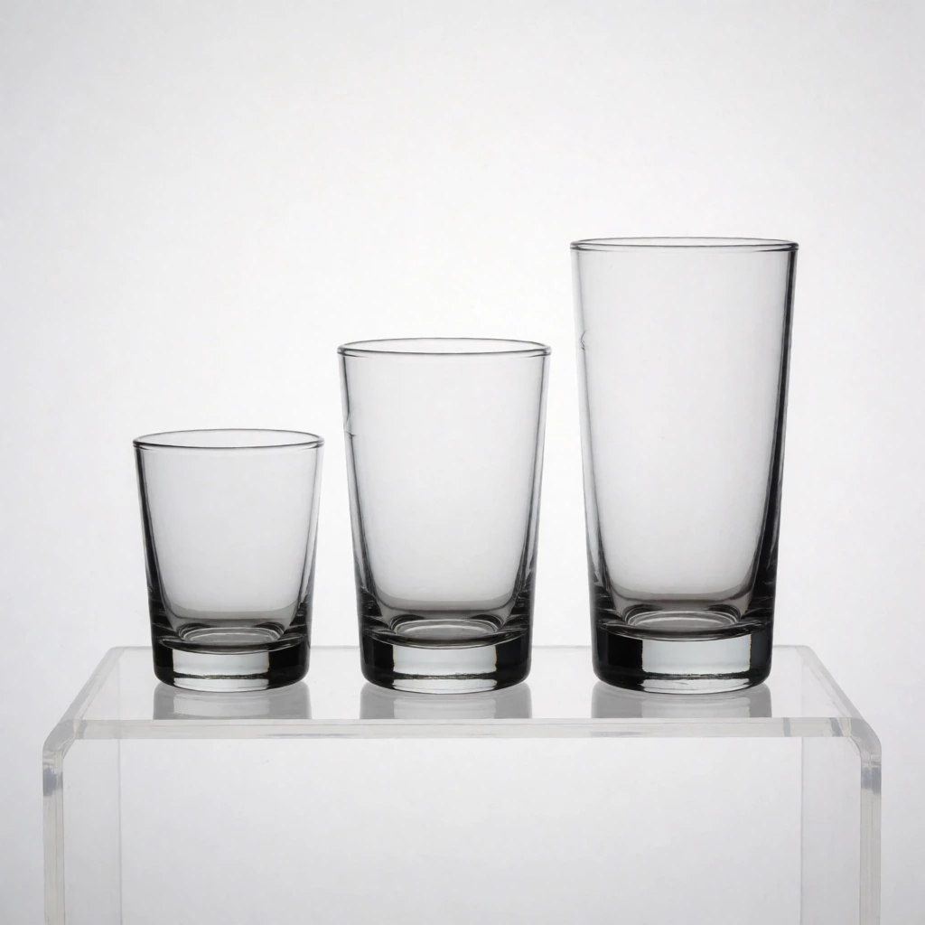 Glassware set, backlit