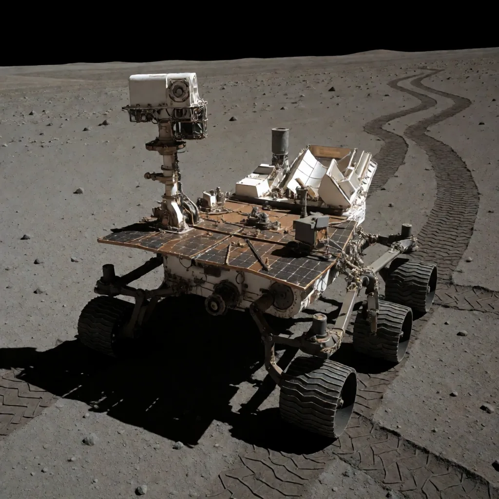 Rover on regolith