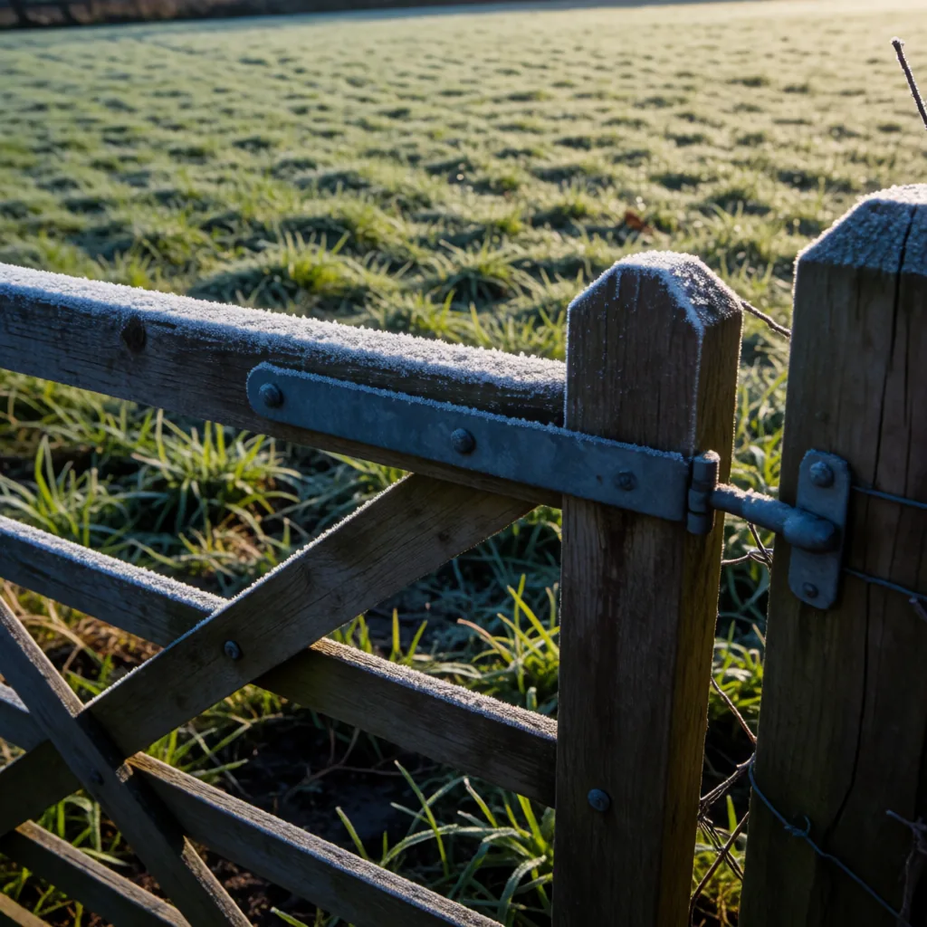 First frost on a gate