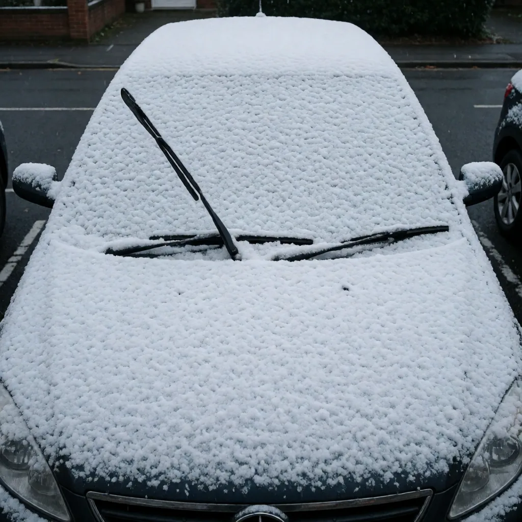 Snow on a car roof