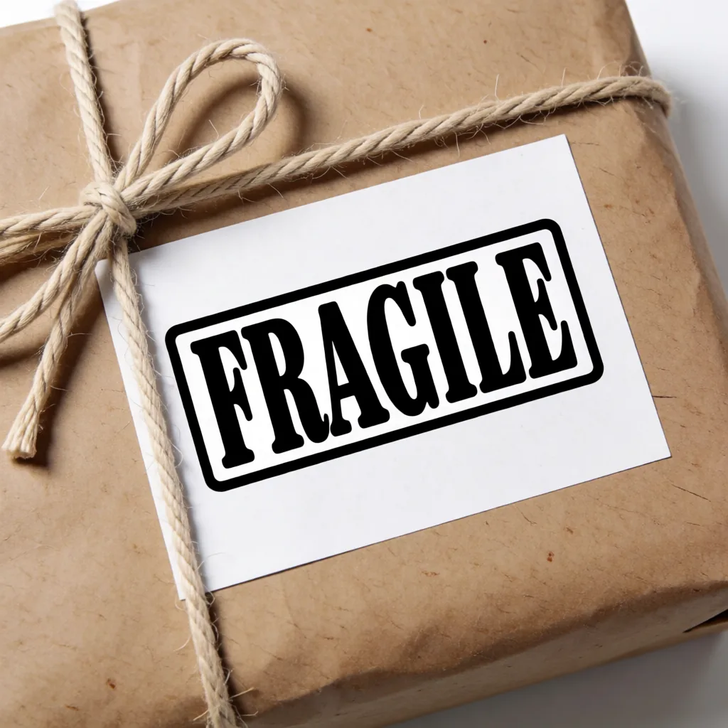 Shipping label on parcel